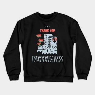 Thank you veterans combat boots poppy flower, Veterans Day Gifts Crewneck Sweatshirt